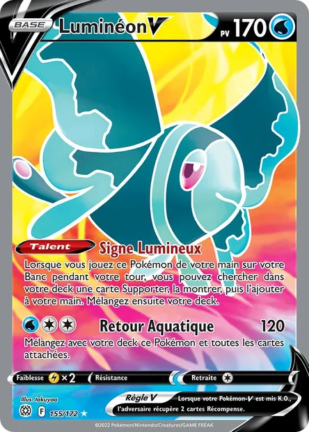 Luminéon V, carte Pokémon BRS 155 — extension Stars Étincelantes