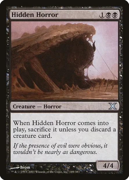 Hidden Horror, Magic card 10E 149 — Tenth Edition set