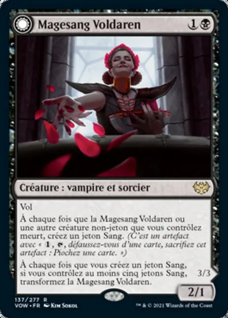 Magesang Voldaren // Invocatrice d'hémochiroptères, carte Magic VOW 137 — extension Innistrad : noce écarlate