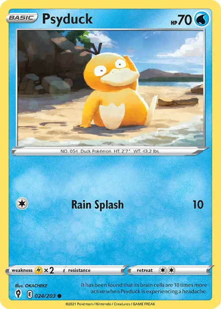 Psyduck, Pokémon card EVS 24 — Evolving Skies set