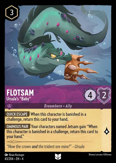 Flotsam - Ursula's "Baby", Disney Lorcana card CH4-043 — Ursula's Return set