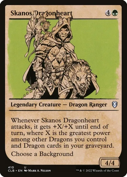 Skanos Dragonheart, Magic card CLB 410 — Commander Legends: Battle for Baldur's Gate set
