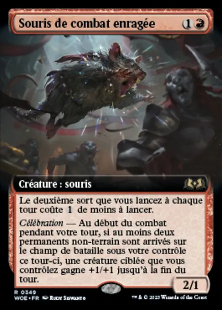 Souris de combat enragée, carte Magic WOE 349 — extension Wilds of Eldraine