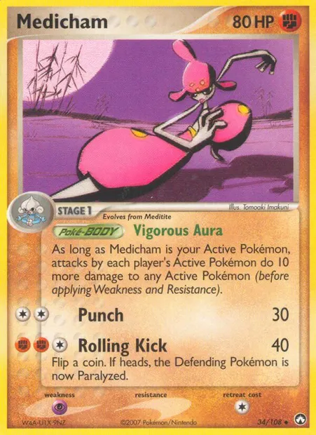 Medicham, Pokémon card PK 34 — Power Keepers set
