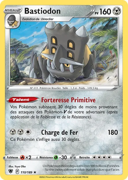 Bastiodon, carte Pokémon ASR 110 — extension Astres Radieux
