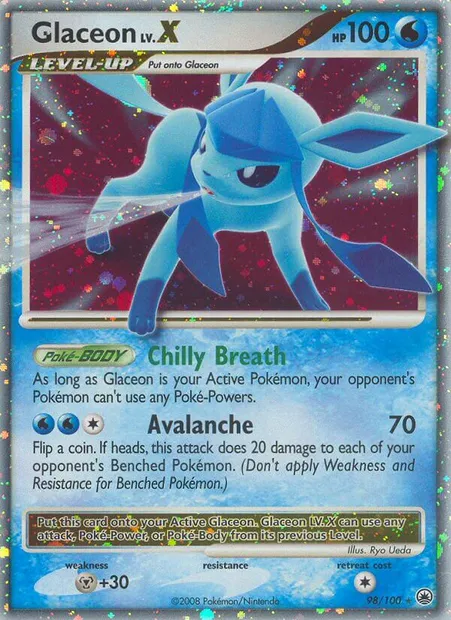 Glaceon, Pokémon card MD 98 — Majestic Dawn set