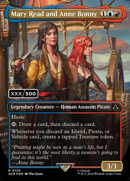 Mary Read et Anne Bonny, carte Magic ACR 120z — extension Assassin's Creed