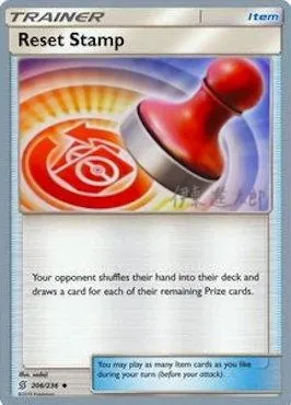 Tampon de Réinitialisation, carte Pokémon WCD19 206 — extension World Championship Decks 2019