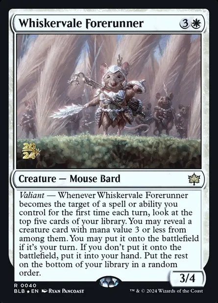 Whiskervale Forerunner, Magic card PBLB 40s — Bloomburrow Promos set