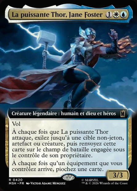 La puissante Thor, Jane Foster, carte Magic MSH 420 — extension Marvel Super Heroes
