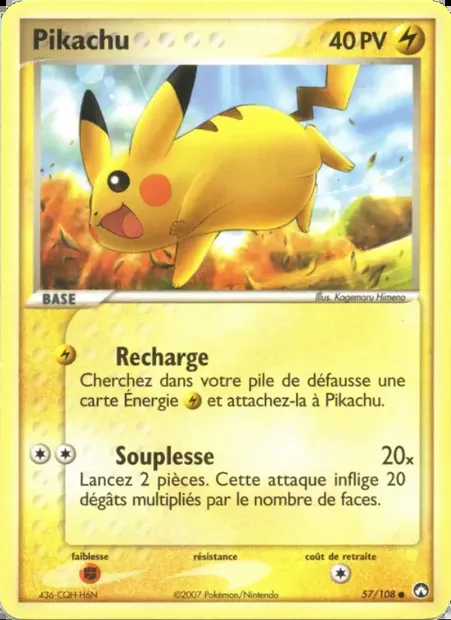 Pikachu, carte Pokémon PK 57 — extension EX Gardiens du Pouvoir