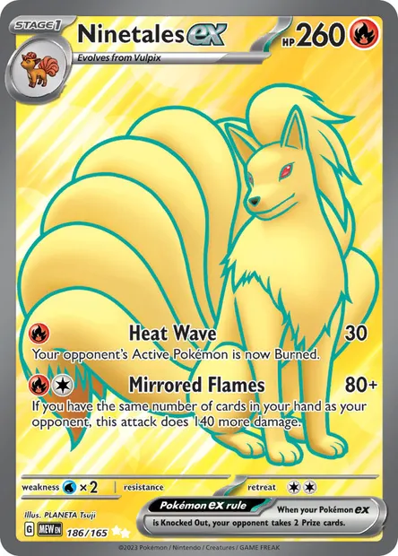 Ninetales ex, Pokémon card MEW 186 — 151 set