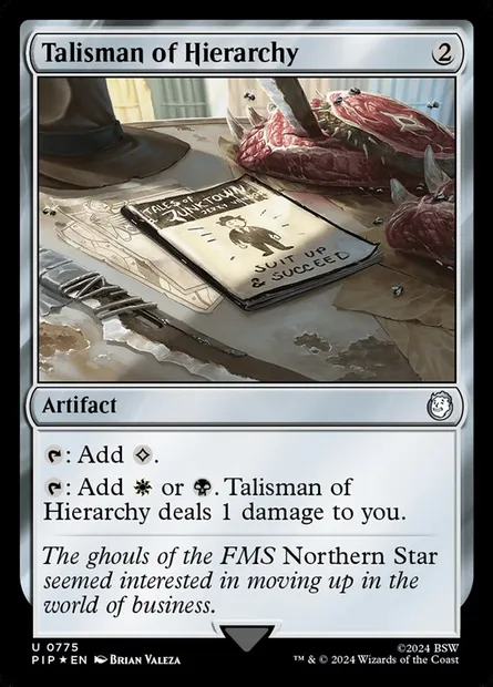 Talisman of Hierarchy, Magic card PIP 775 — Fallout set