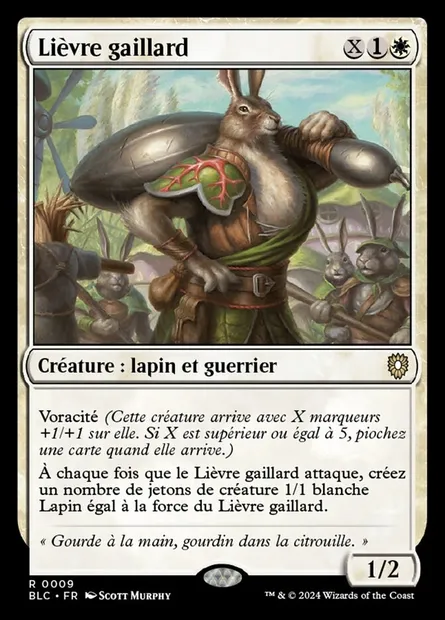 Lièvre gaillard, carte Magic BLC 9 — extension Bloomburrow Commander