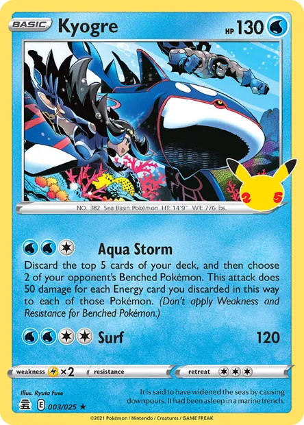 Kyogre, Pokémon card CEL 3 — Celebrations set