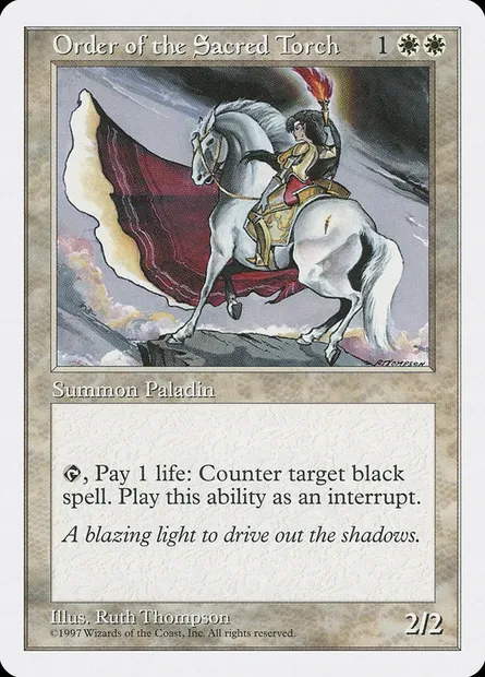 Ordre de la torche sacrée, carte Magic 5ED 48 — extension Cinquième Edition