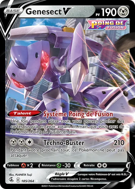Genesect V, carte Pokémon FST 185 — extension Poing de Fusion