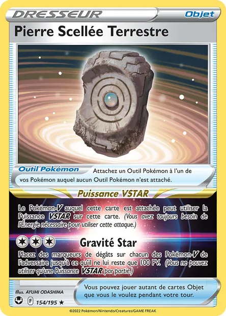 Pierre Scellée Terrestre, carte Pokémon SIT 154 — extension Tempête Argentée