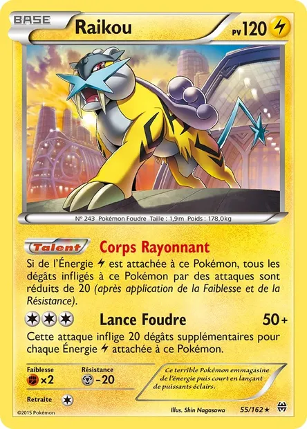 Raikou, carte Pokémon BKT 55 — extension Impulsion Turbo