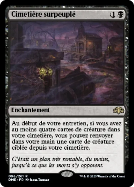 Cimetière surpeuplé, carte Magic DMR 96 — extension Dominaria Remastered