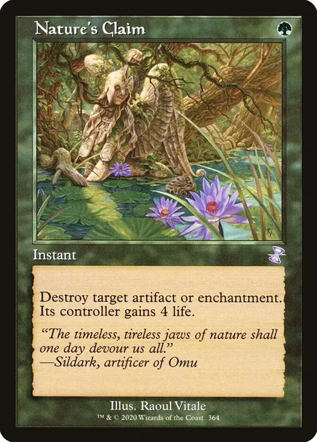 Nature's Claim, Magic card TSR 364 — Time Spiral Remastered set