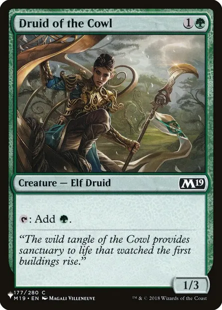 Druidesse de l'Auvent, carte Magic PLST M19-177 — extension The List