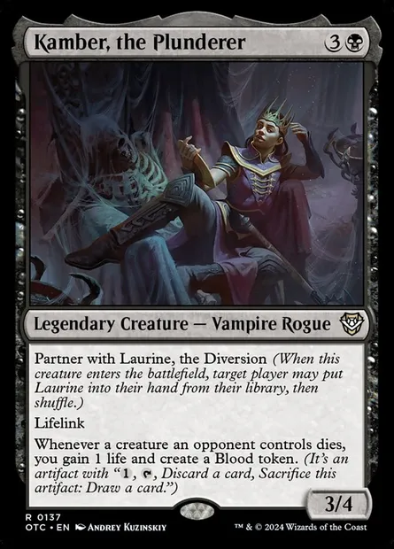 Kamber, the Plunderer, Magic card OTC 137 — Outlaws of Thunder Junction Commander set