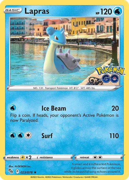 Lapras, Pokémon card PGO 023 — Pokémon GO set