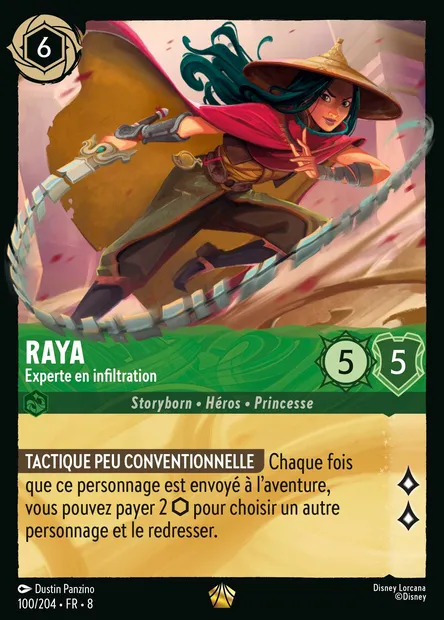 Raya - Experte en infiltration, carte Disney Lorcana CH8-100 — extension Le Règne de Jafar
