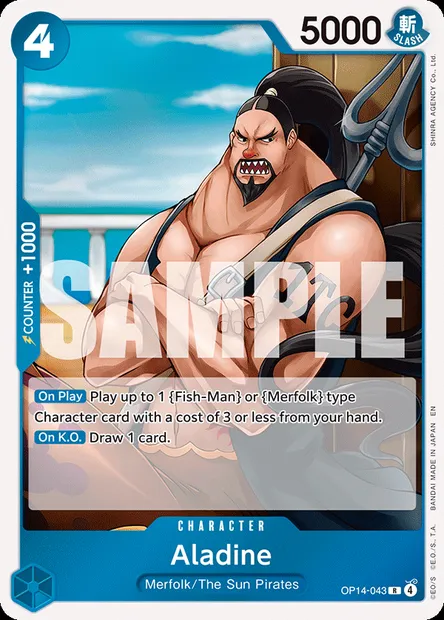 Aladine, One Piece card OP14-043 — THE AZURE SEA’S SEVEN set