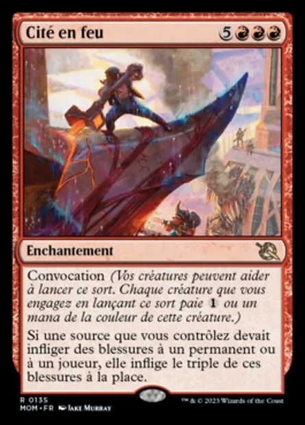 Cité en feu, carte Magic MOM 135 — extension L'invasion des machines