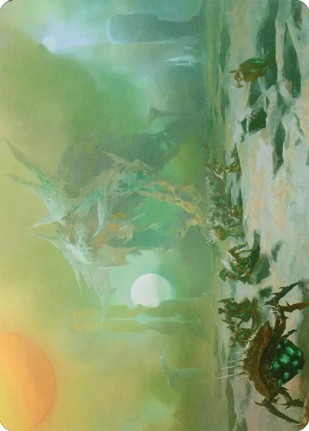 Green Sun's Twilight // Green Sun's Twilight, carte Magic AONE 39 — extension Phyrexia: All Will Be One Art Series