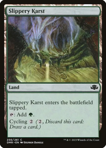 Slippery Karst, Magic card DMR 256 — Dominaria Remastered set