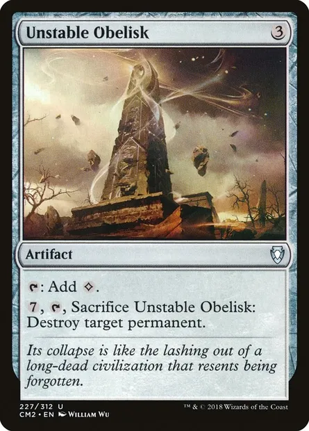 Obélisque instable, carte Magic CM2 227 — extension Commander Anthology Volume II