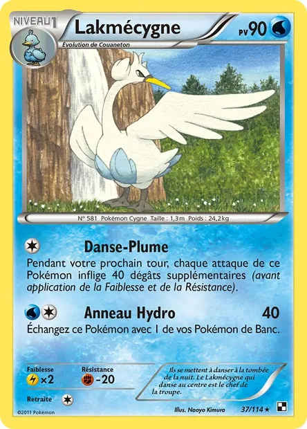 Lakmécygne, carte Pokémon BLW 37 — extension Noir & Blanc