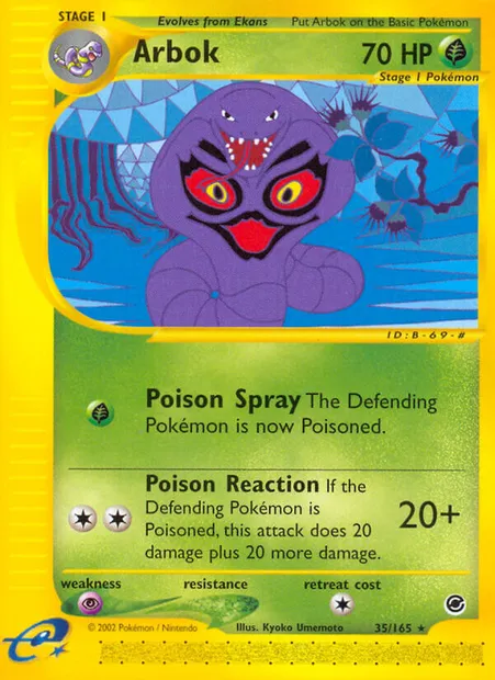 Arbok, Pokémon card EX 35 — Expedition Base Set set