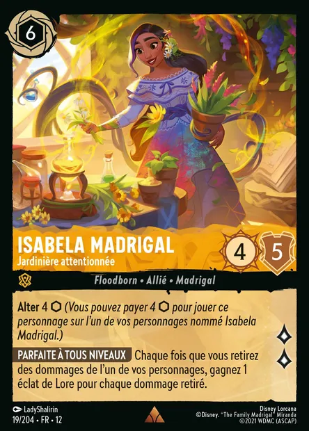 Isabela Madrigal - Jardinière attentionnée, carte Disney Lorcana CH12-019 — extension Contrées Inconnues