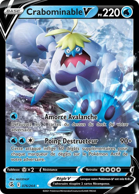 Crabominable V, carte Pokémon FST 76 — extension Poing de Fusion