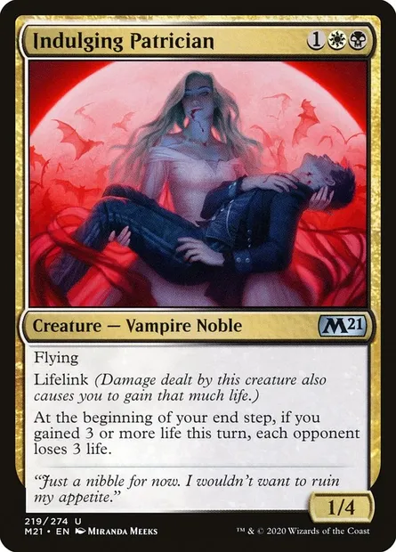 Indulging Patrician, Magic card M21 219 — Core Set 2021 set