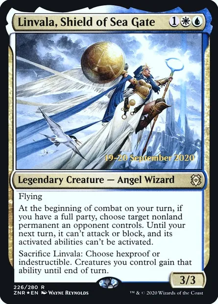 Linvala, bouclier de Porte des Mers, carte Magic PZNR 226s — extension Zendikar Rising Promos