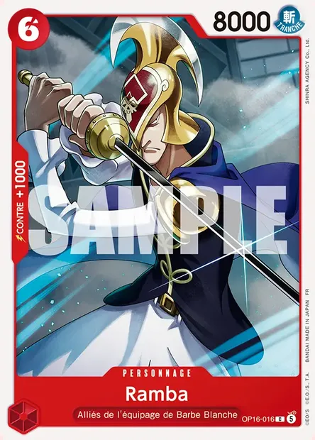 Ramba, carte One Piece OP16-016 — extension L'HEURE DE LA BATAILLE DÉCISIVE