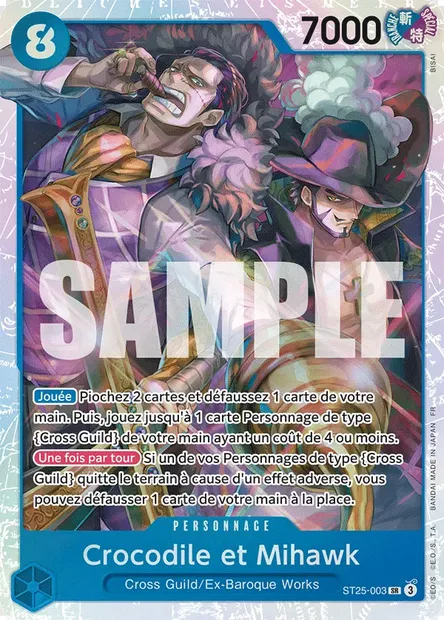 Crocodile et Mihawk, carte One Piece ST25-003 — extension BLEU Baggy