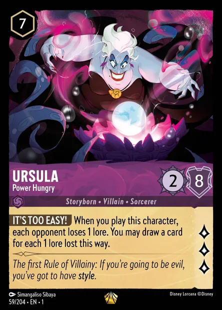 Ursula - Power Hungry, Disney Lorcana card CH1-059 — The First Chapter set