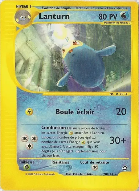 Lanturn, carte Pokémon AQ 20 — extension Aquapolis