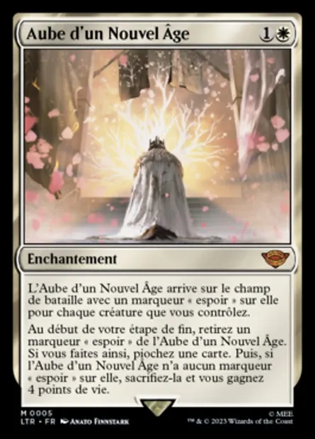 Aube d'un Nouvel Âge, carte Magic LTR 5 — extension Le Seigneur des Anneaux : chroniques de la Terre du Milieu