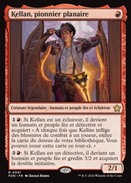 Kellan, pionnier planaire, carte Magic FDN 91 — extension Foundations