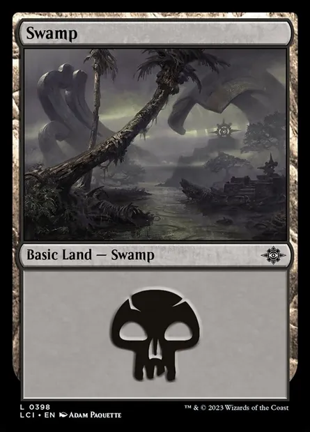Swamp, Magic card LCI 398 — The Lost Caverns of Ixalan set