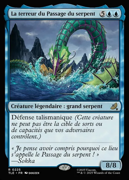 La terreur du Passage du serpent, carte Magic TLE 225 — extension Avatar: The Last Airbender Eternal