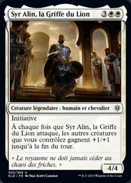Syr Alin, la Griffe du Lion, carte Magic ELD 32 — extension Throne of Eldraine