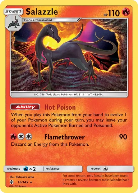 Salazzle, Pokémon card GRI 16 — Guardians Rising set